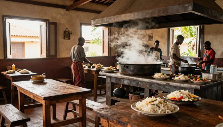 cuisine malgache traditionnelle avec marmite fumante et riz